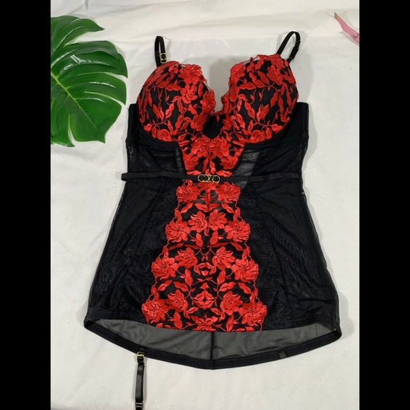 NEW $85 Ann Summers Padded Underwire Chemise in Black/Red‎ [SZ 8-10 D/DD ] - Picture 4 of 12